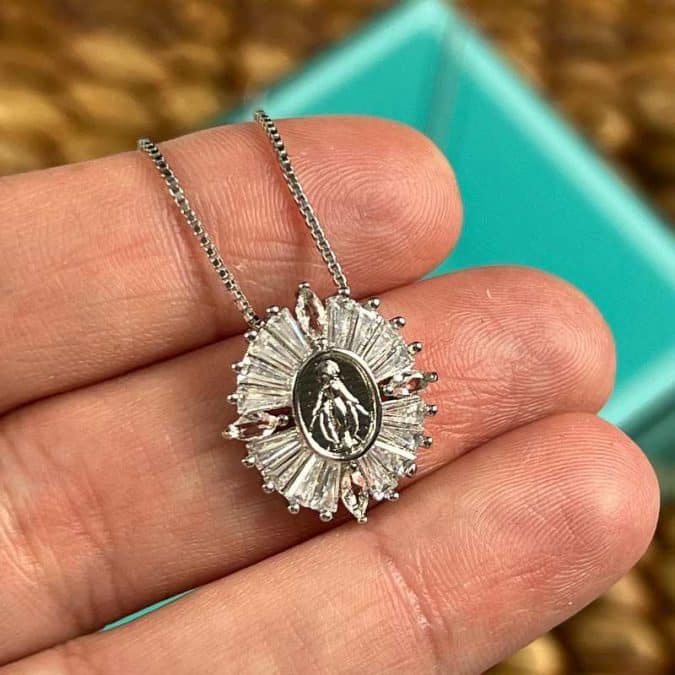 lemavie com br colar medalha de baguetes nossa senhora da graca rodio 60cm 1