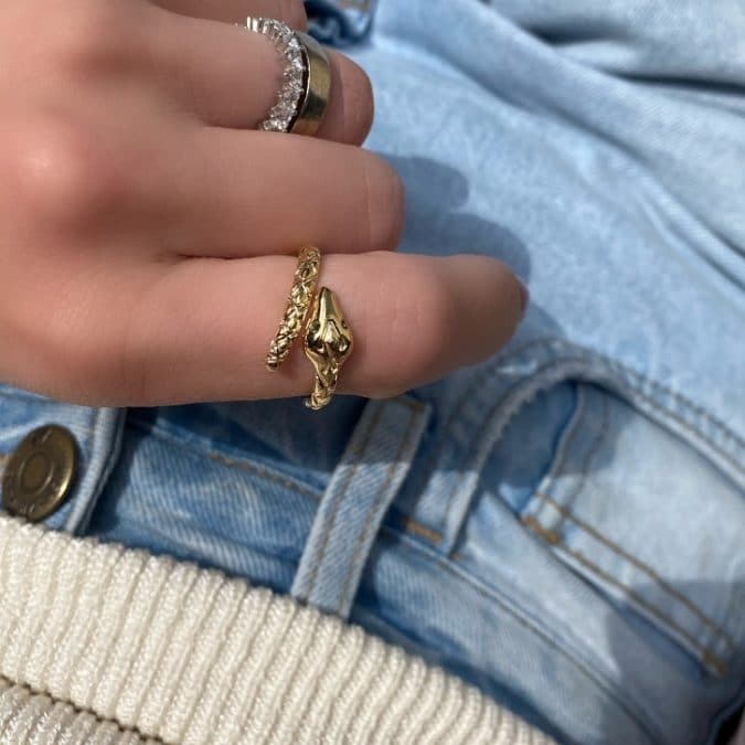 lemavie com br anel cobra cravejado zirconias incolores banho de ouro 18k 2