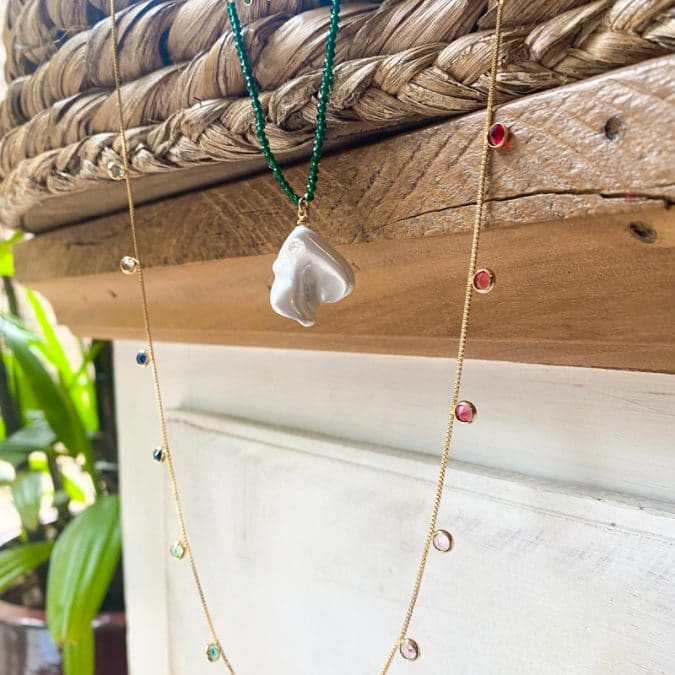 lemavie com br colar pingentes zirconias coloridas banho de ouro 18k 70cm a 80cm 1