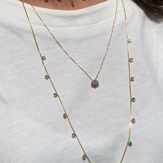 lemavie com br colar flor zirconia incolor no banho de ouro 18k