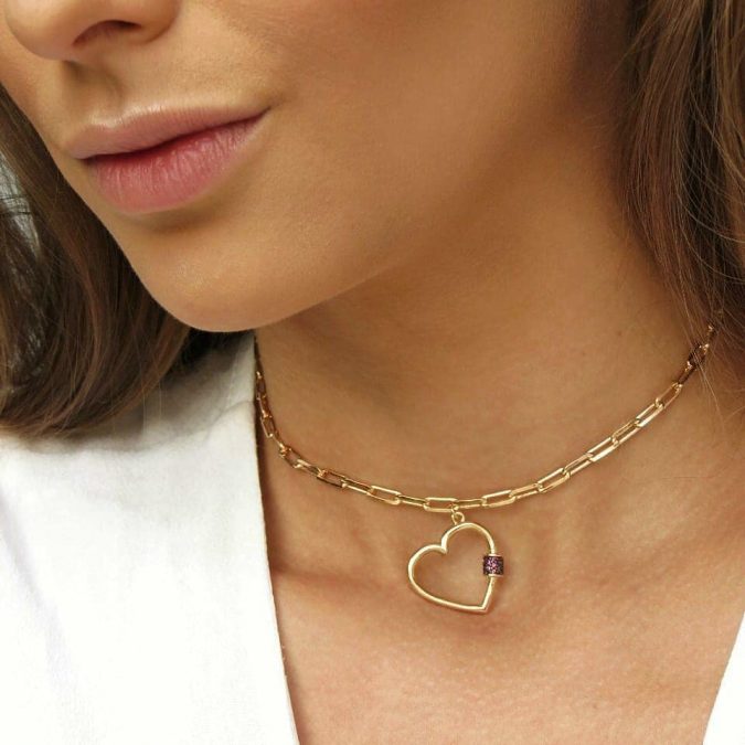 lemavie com br colar chocker coracao locker rubi banho ouro 18k 35cm a 43cm 2