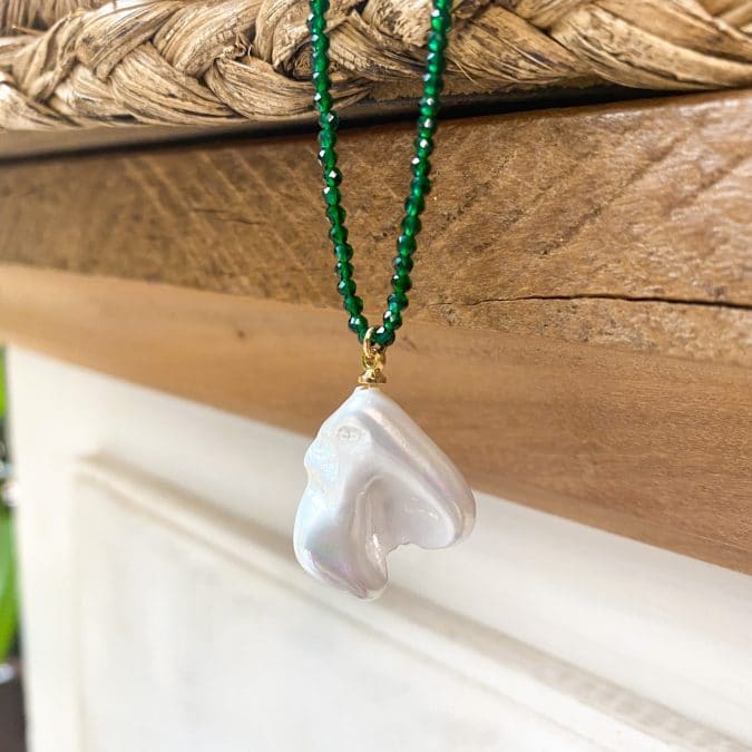 lemavie com br colar fio de pedras perola barroca no banho de ouro 18k 36cm com 8cm prolongador 1