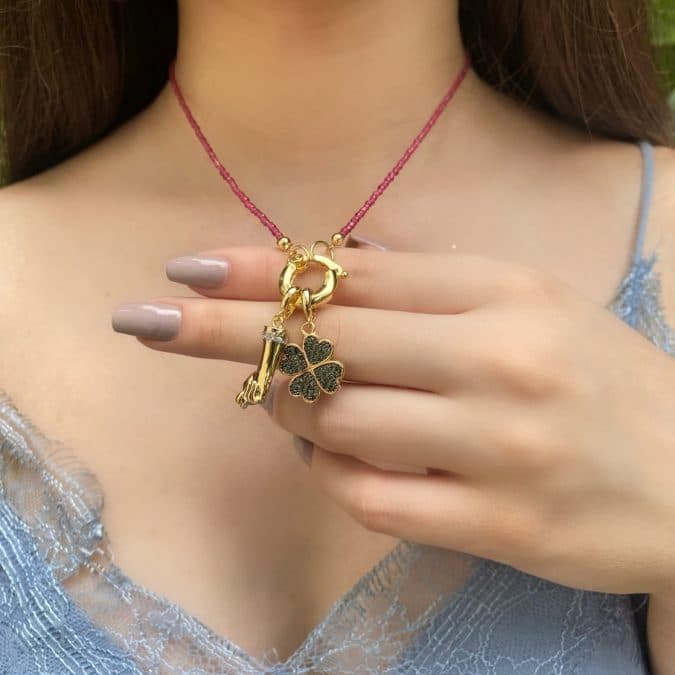 lemavie com br colar cristais rubi com fecho banho ouro 18k