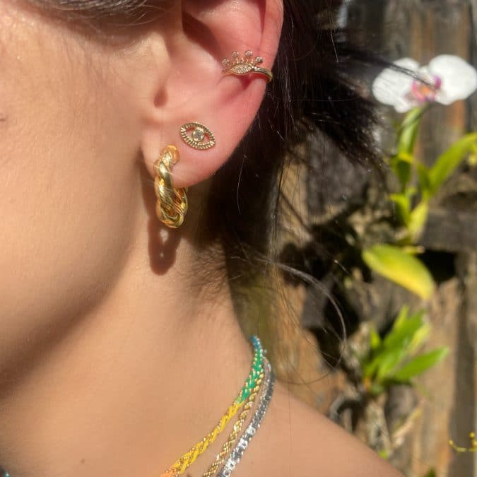 lemavie com br piercing fake olho grego zirconia banho ouro italiano 18k