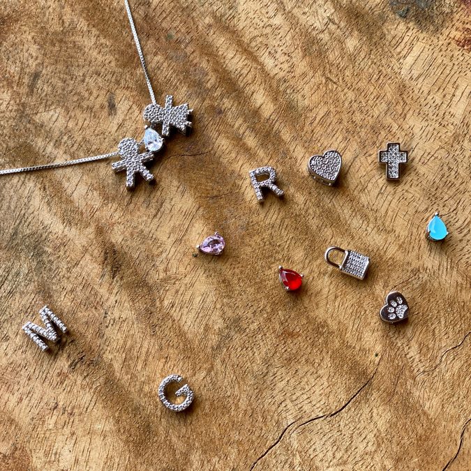 lemavie com br pingente letra cravejada zirconias prata 925 banho rodio laleblu