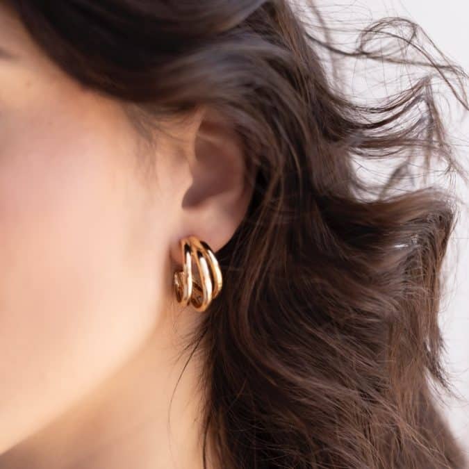 lemavie com br brinco argola tripla no banho de ouro 18k