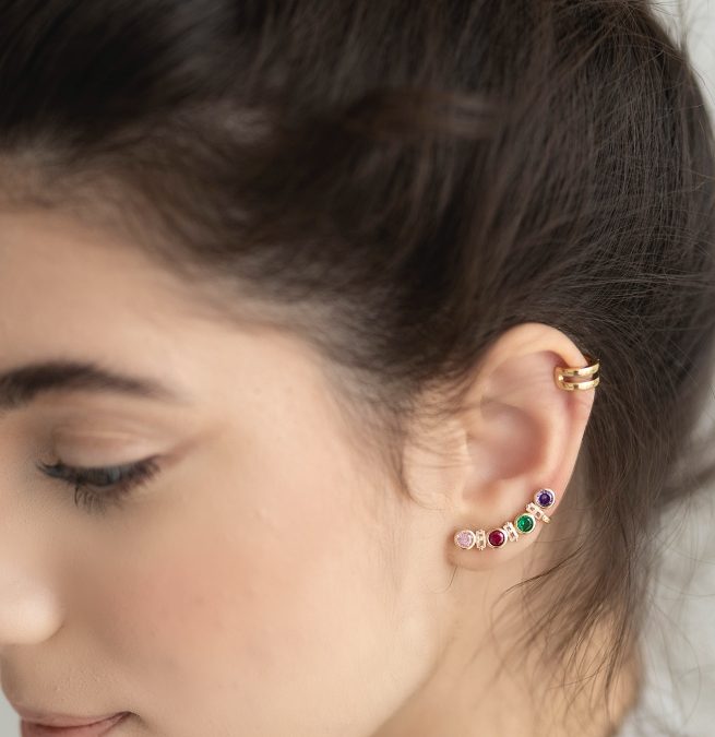 lemavie com br earcuff dots colorido no banho de ouro 18k