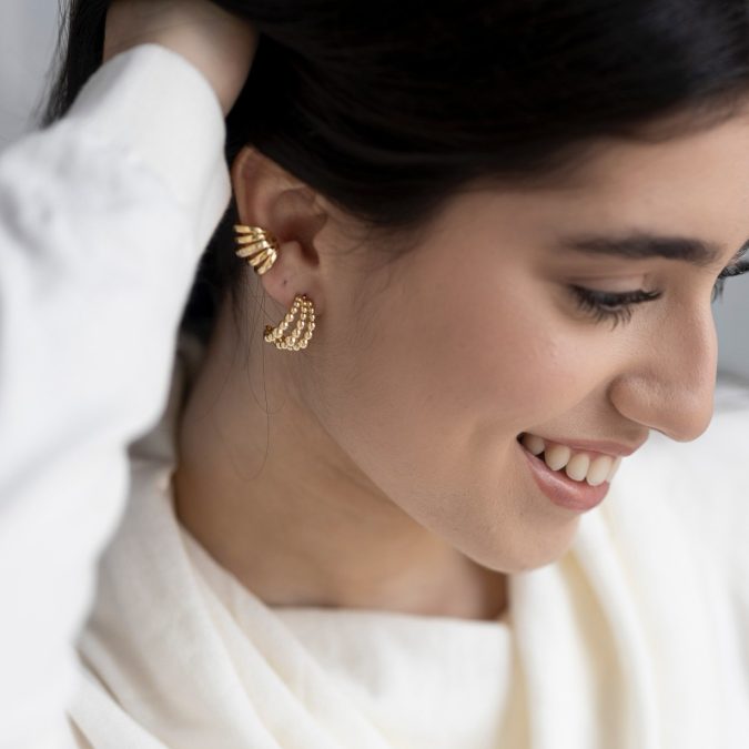 lemavie com br piercing fake concha zirconia incolor no banho de ouro 18k