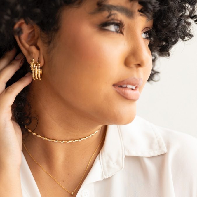 lemavie com br colar corrente delicate zirconia incolor no banho de ouro 18k