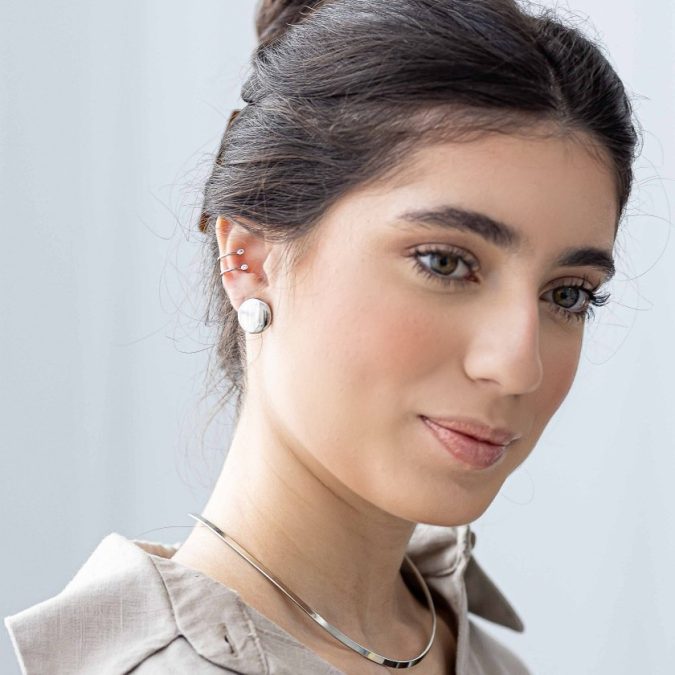 lemavie com br brinco botao liso no banho de rodio 2