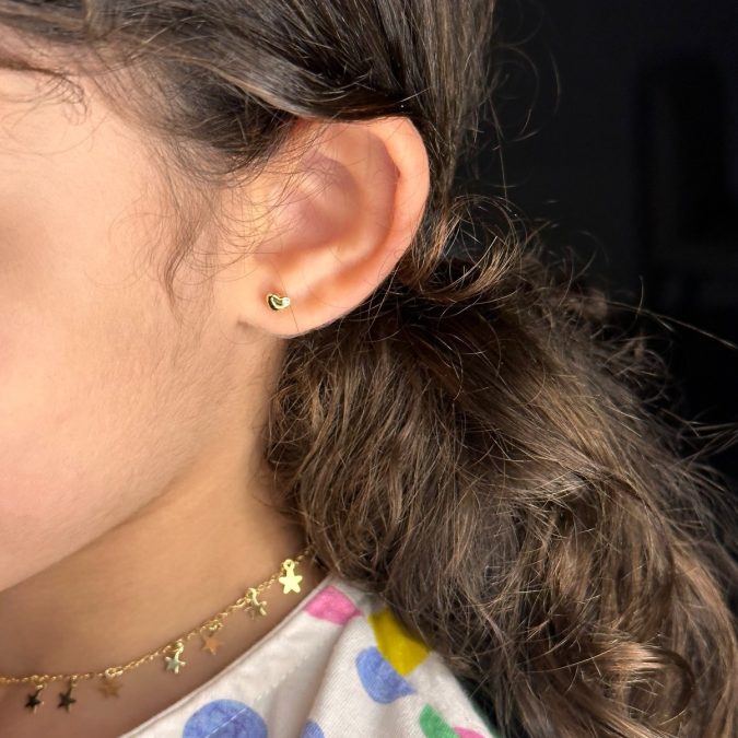 lemavie com br brinco coracao baby no banho de ouro 18k